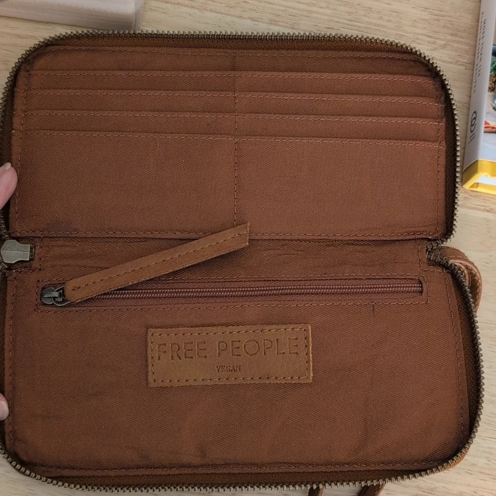 Free People Brown Vegan Leather Wristlet Wallet - Picture 2 of 2